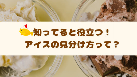 【🐟美味しいアイスの選び方😁】アイスクリームには4種類ある!